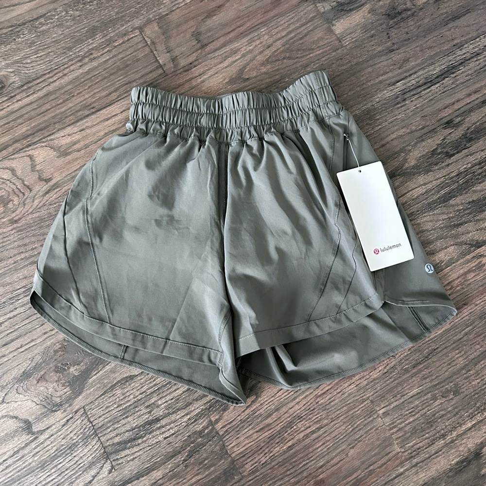 lululemon Track That HR Army Green Athletic Shorts Lightweight Performance NWT